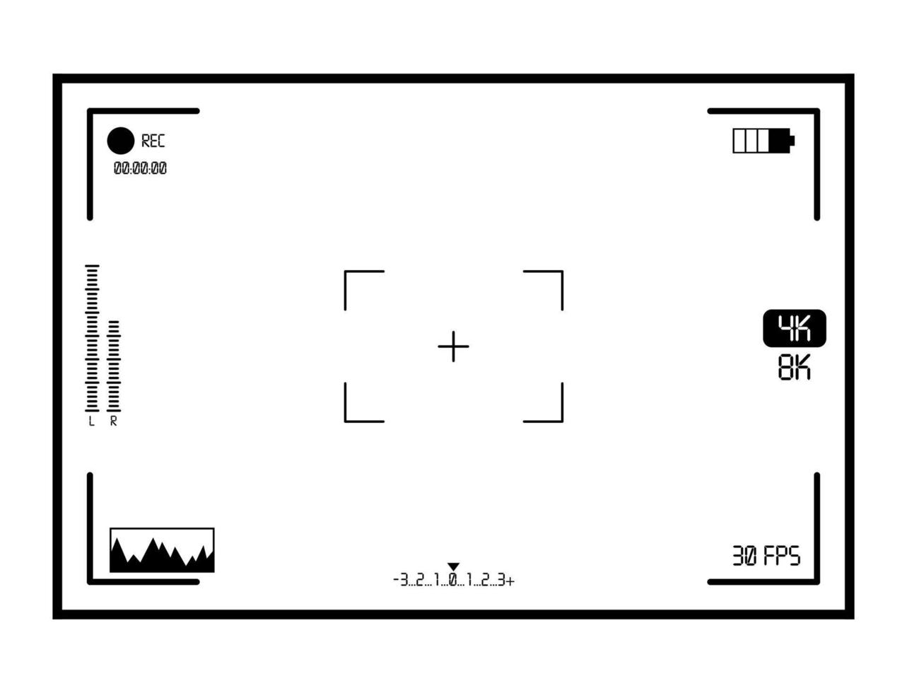 Video Camera Viewfinder Display Vector