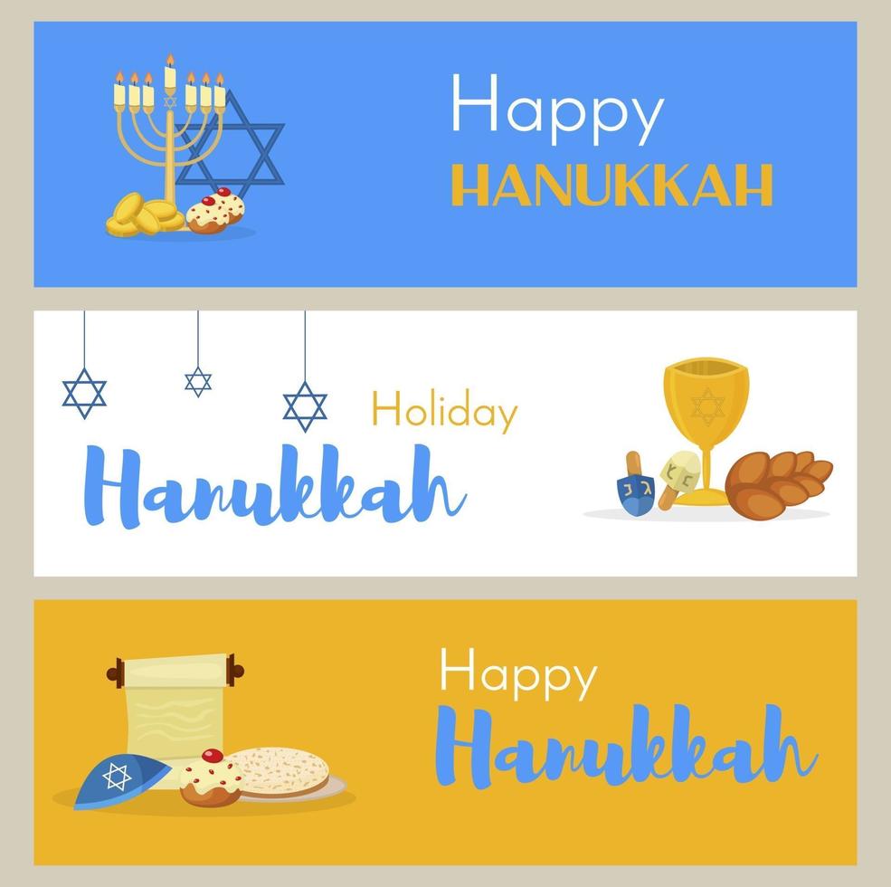 Judaism church traditional banner jewish hanukkah vector