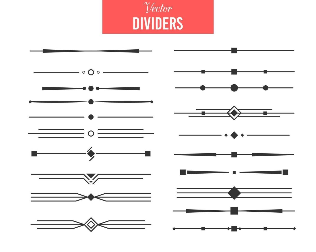 Dividers Vector set of calligraphic design