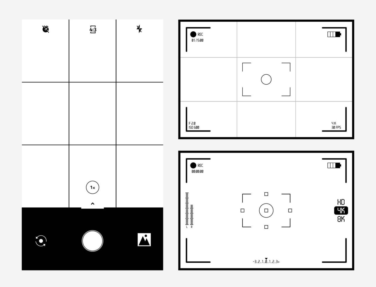 vector de pantalla de visor de cámara de video