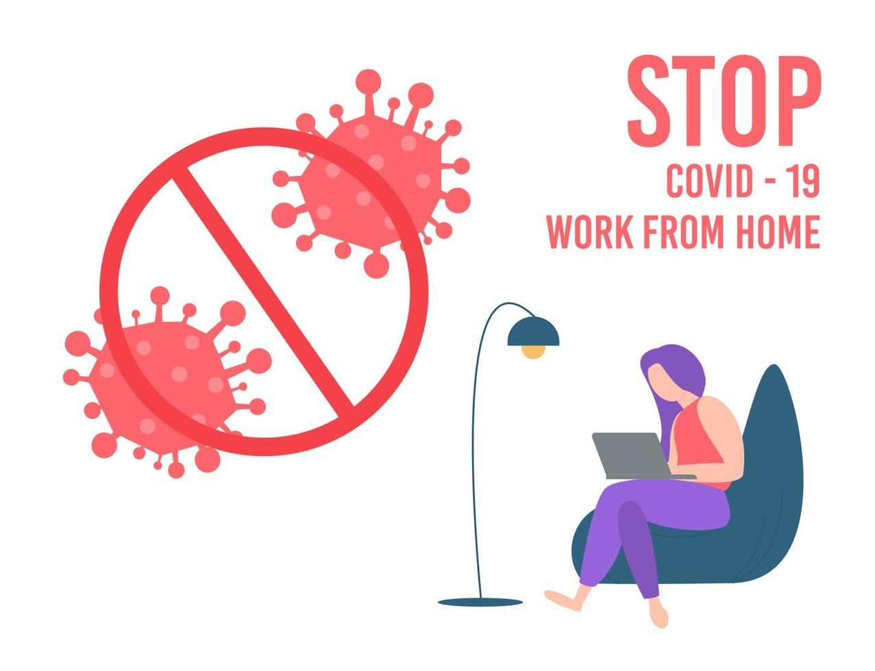 Quédese en casa durante la epidemia de coronavirus. quedarse en casa en auto cuarentena, protección contra virus. vector