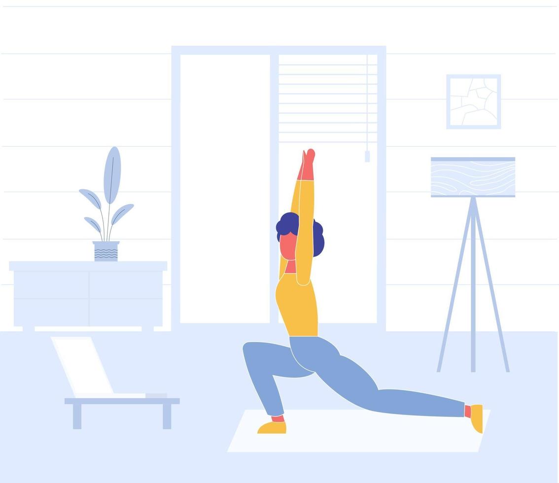 Sport Exercise at Home. Keep calm during quarantine vector