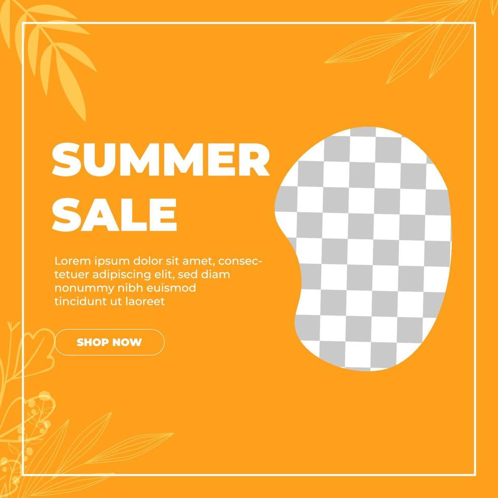 Modern abstract summer sale banner for social media post template design, good for your online promotion vector