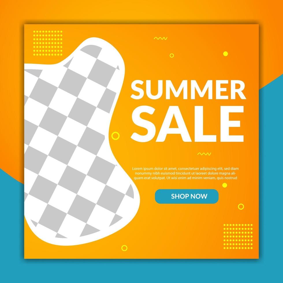 Modern abstract summer sale banner for social media post template design, good for your online promotion vector