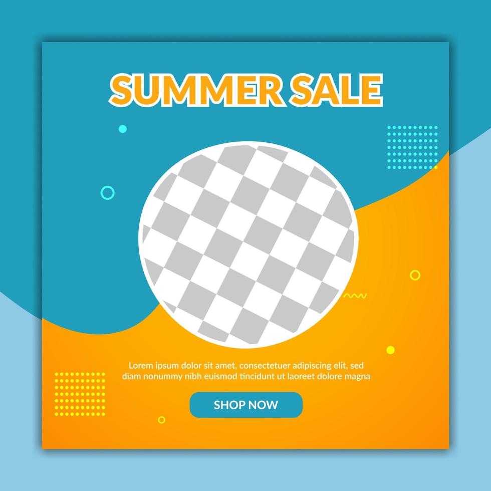 Modern abstract summer sale banner for social media post template design, good for your online promotion vector