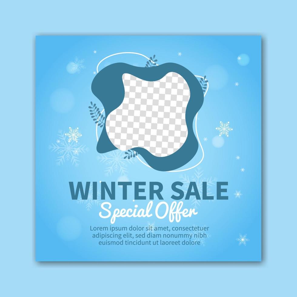 Creative modern winter sale social media post template design concept. banner promotion online. ads web banner vector