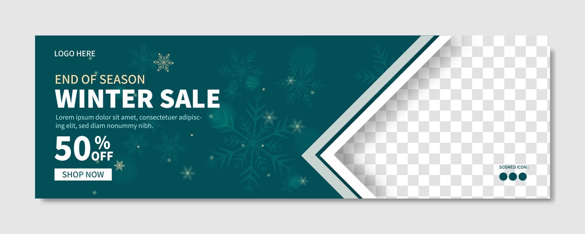 creative winter sale banner concept template design. cover banner, flyer, web promotion vector