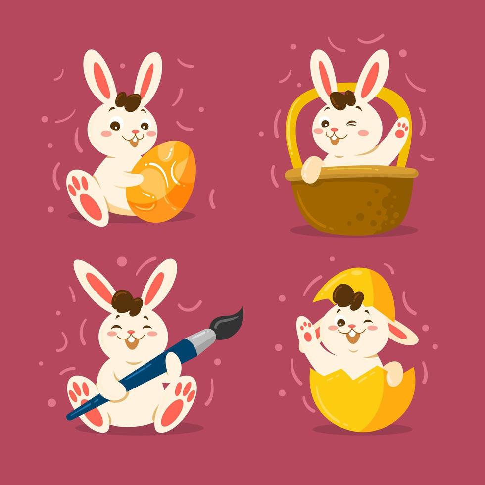 personajes de conejito de pascua vector