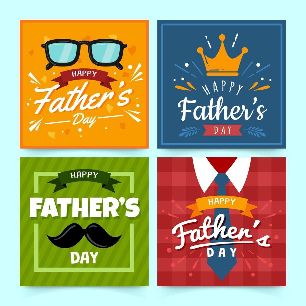 Set of Cards for Fathers Day vector