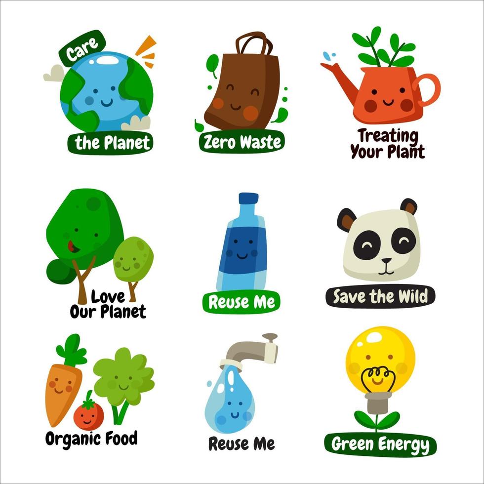 Earth's Day Awareness Sticker vector
