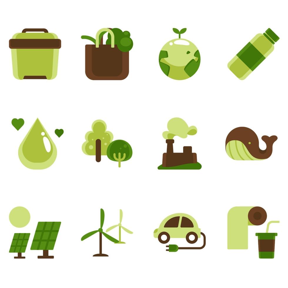 Earth's Day Awareness Icon Set vector