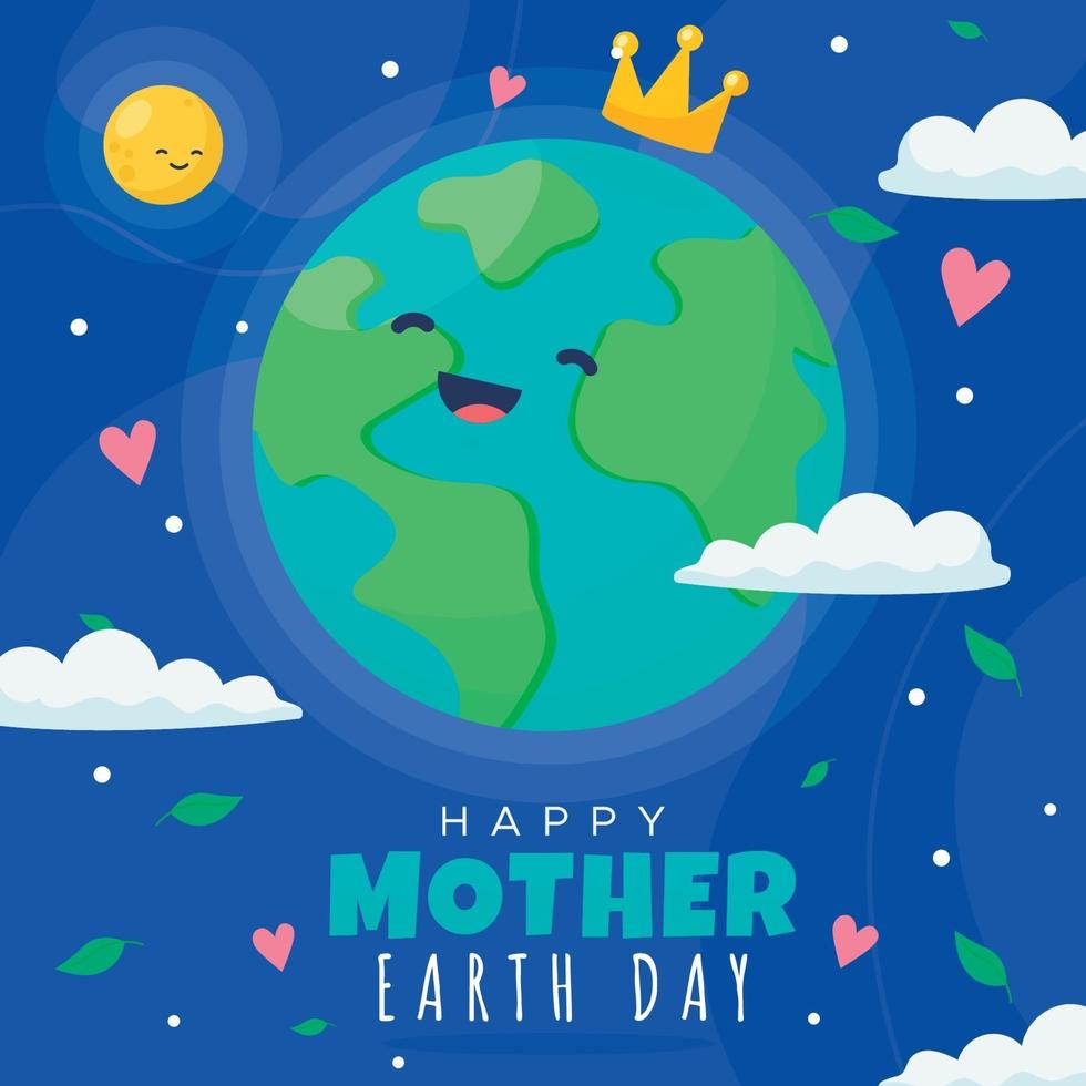 Cute Happy Earth Day Background vector