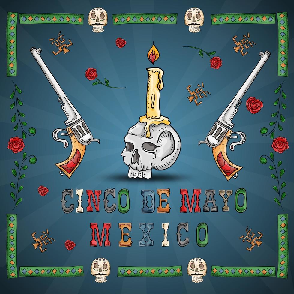 diseño de ilustración sobre el tema mexicano de la celebración del cinco de mayo vector