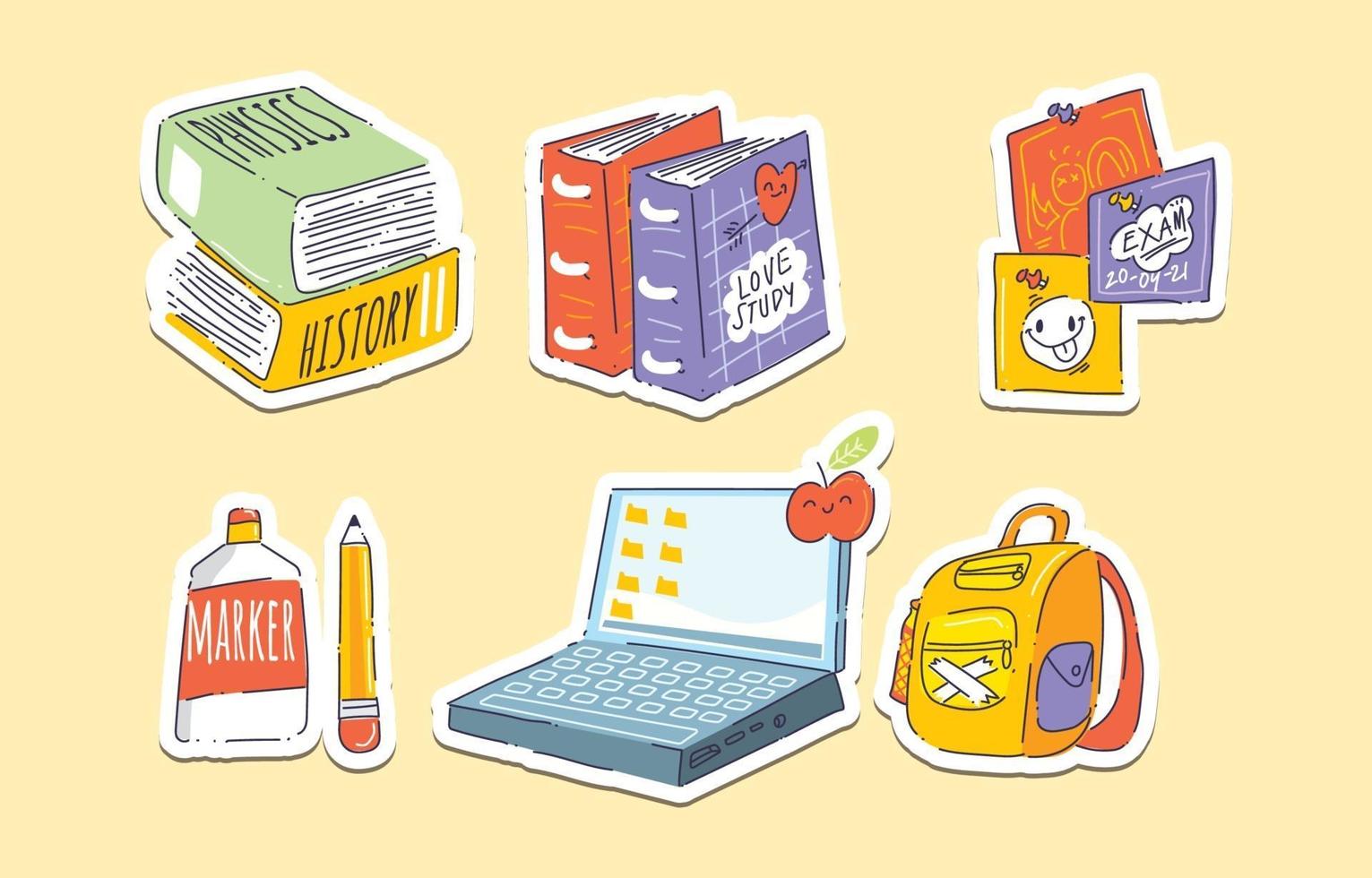 Back to School Sticker Concept vector