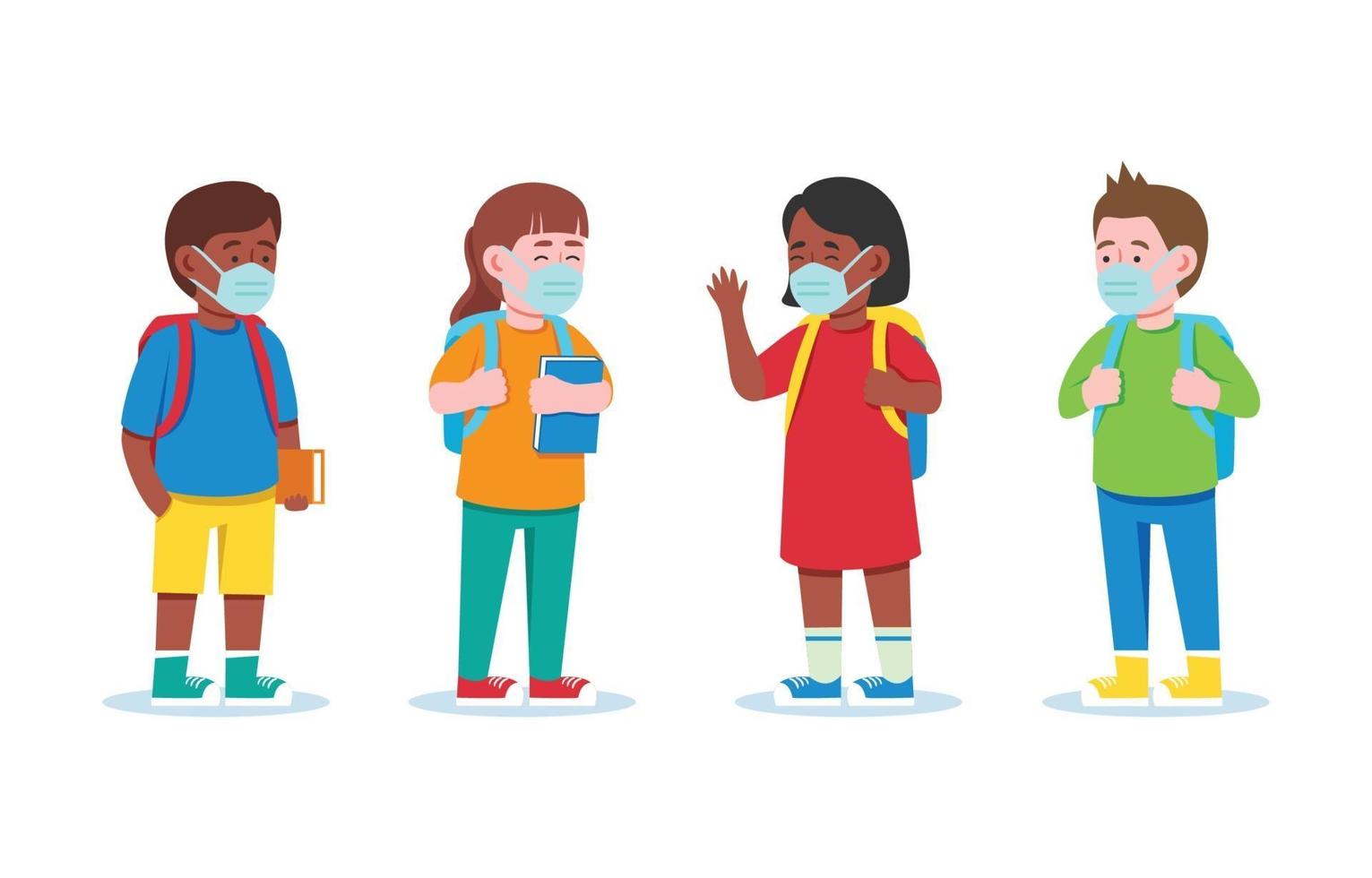 A Group of Students Back to School vector