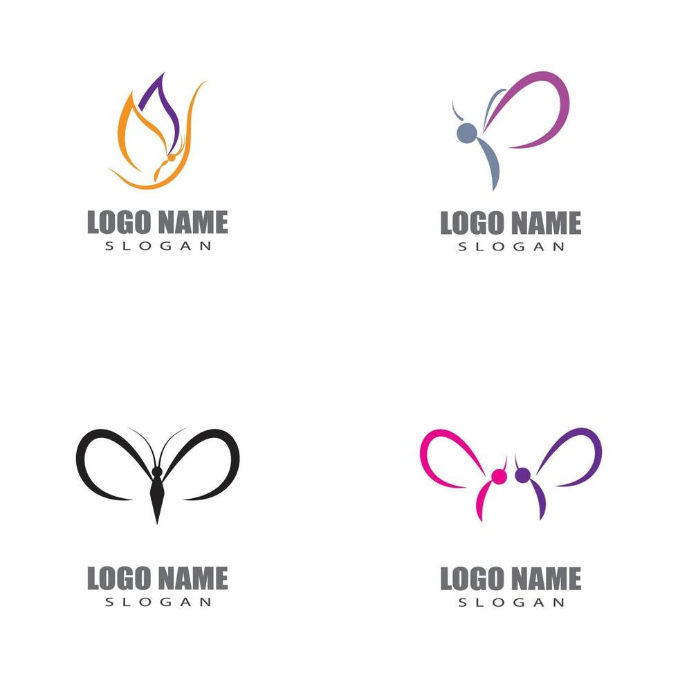 Beauty Butterfly logo Vector icon design