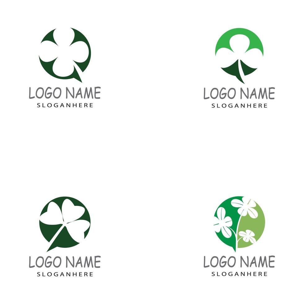 trébol logo plantilla vector símbolo naturaleza