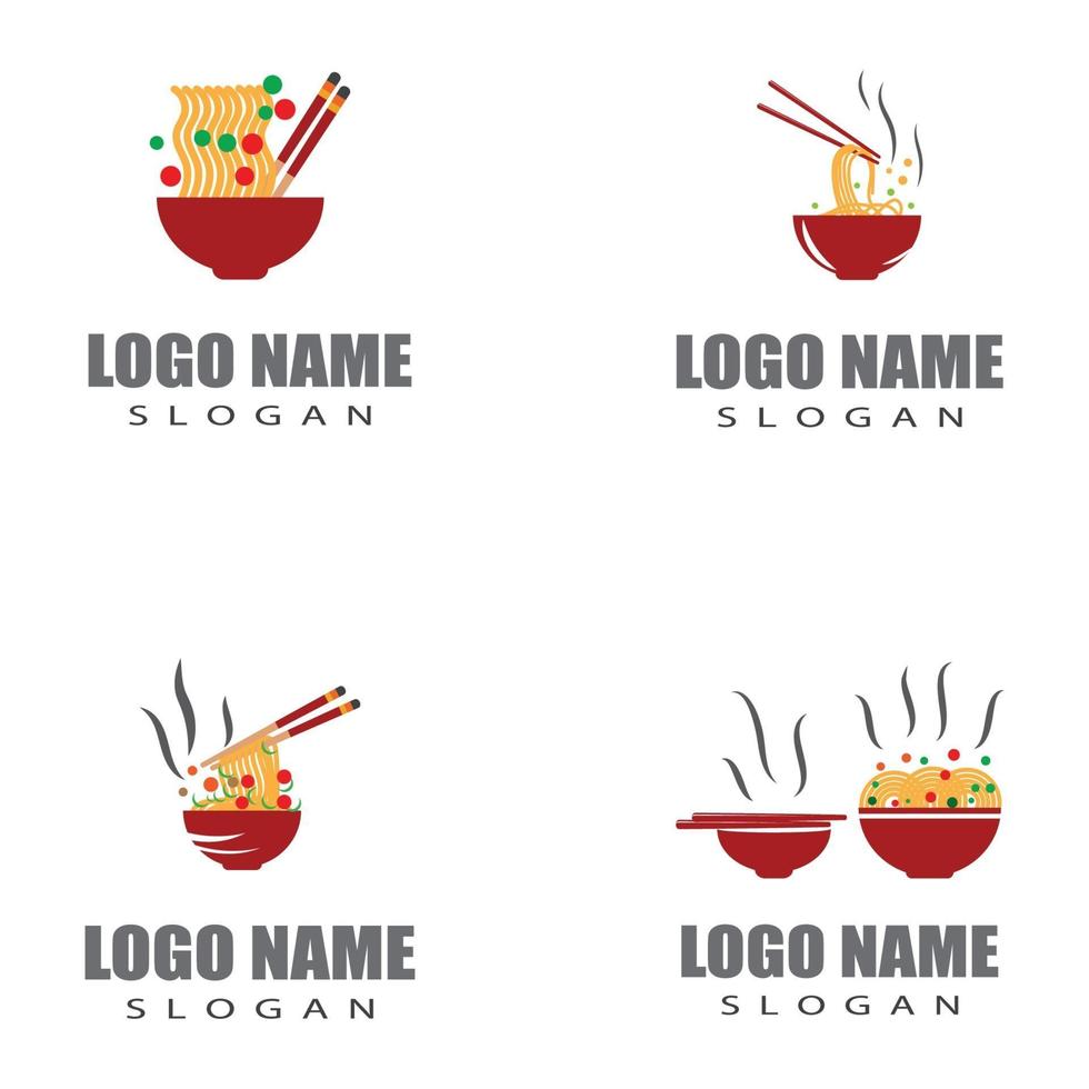 diseño de símbolo de vector de plantilla de logotipo de fideos