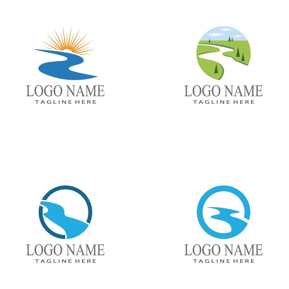 River vector icon illustration logo design