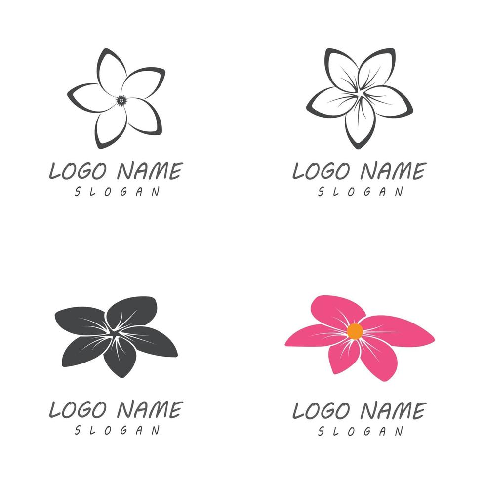 Plantilla de ilustración de diseño de flores de icono de plumeria de belleza vector