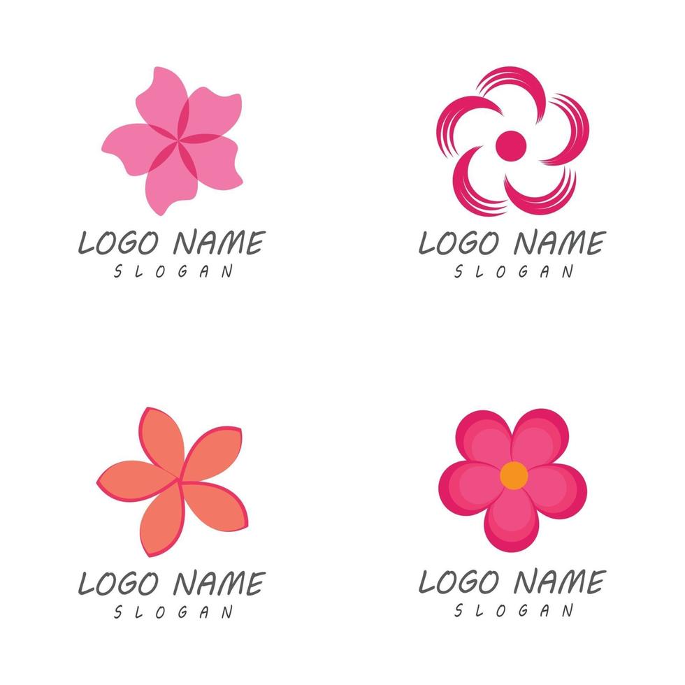 Beauty plumeria icon flowers design illustration Template vector