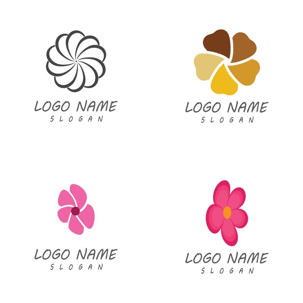 Beauty plumeria icon flowers design illustration Template vector