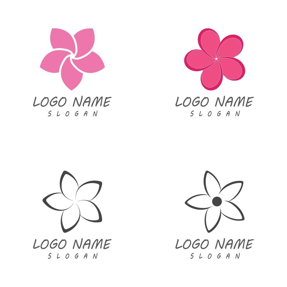 Beauty plumeria icon flowers design illustration Template vector