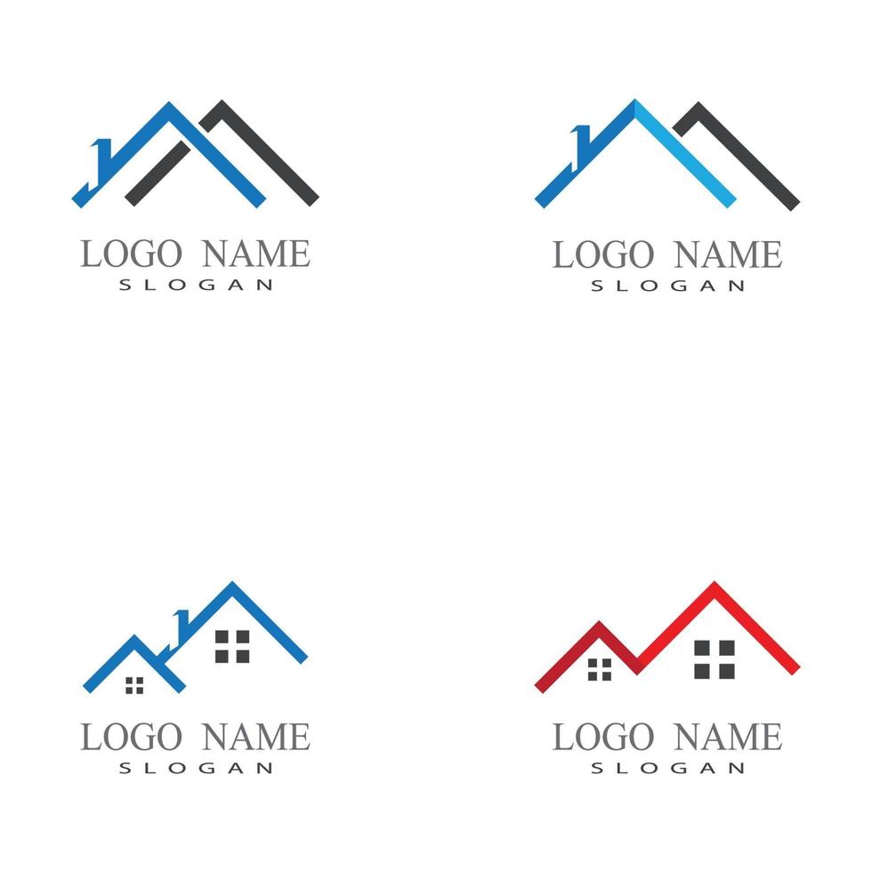 diseño de logotipos inmobiliarios, inmobiliarios y de construcción vector