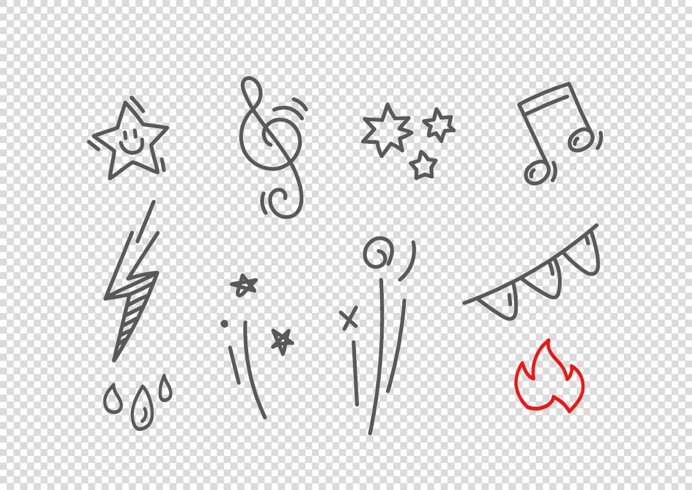 vector dibujado a mano elementos de estilo doodle aislados. elementos vectoriales para el diseño