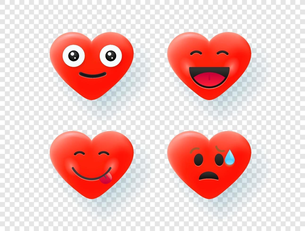 Red hearts isolated vector