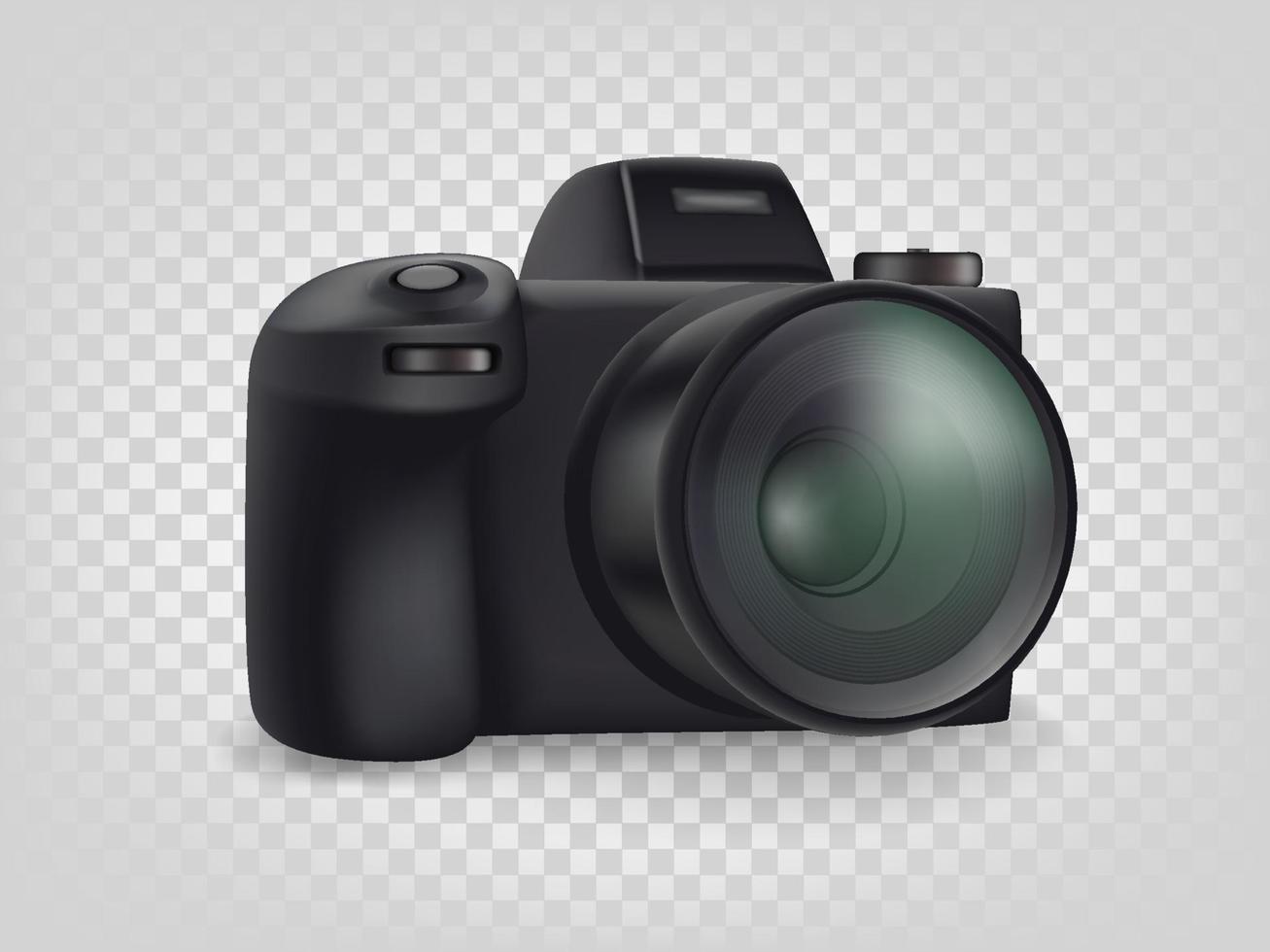 Black modern mirrorless digital camera isolated vector