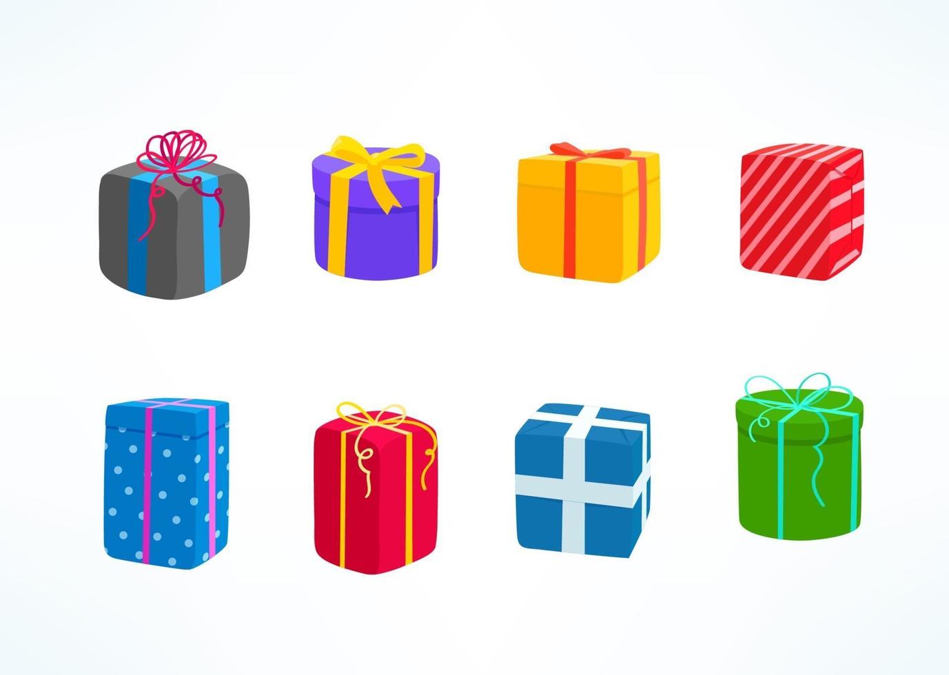 cajas de regalo de color vector clipart aislado en blanco