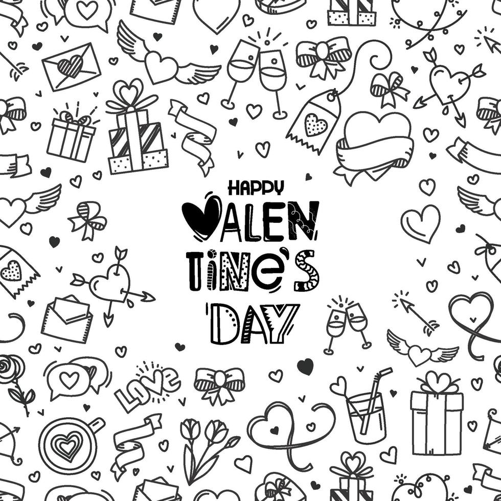 Valentines Day greeting card with text vector