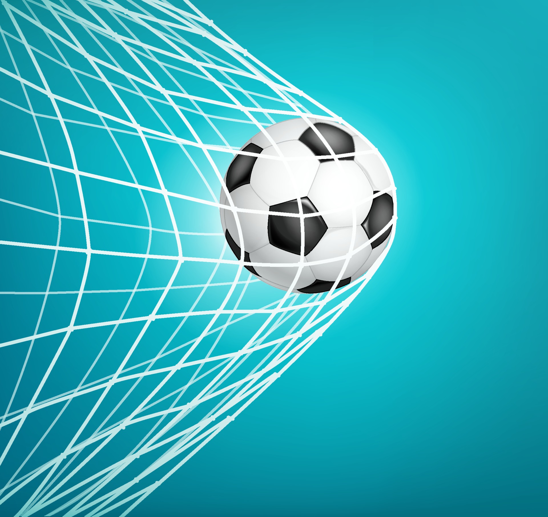 Soccer Ball Into The Net Goal Vector Art At Vecteezy