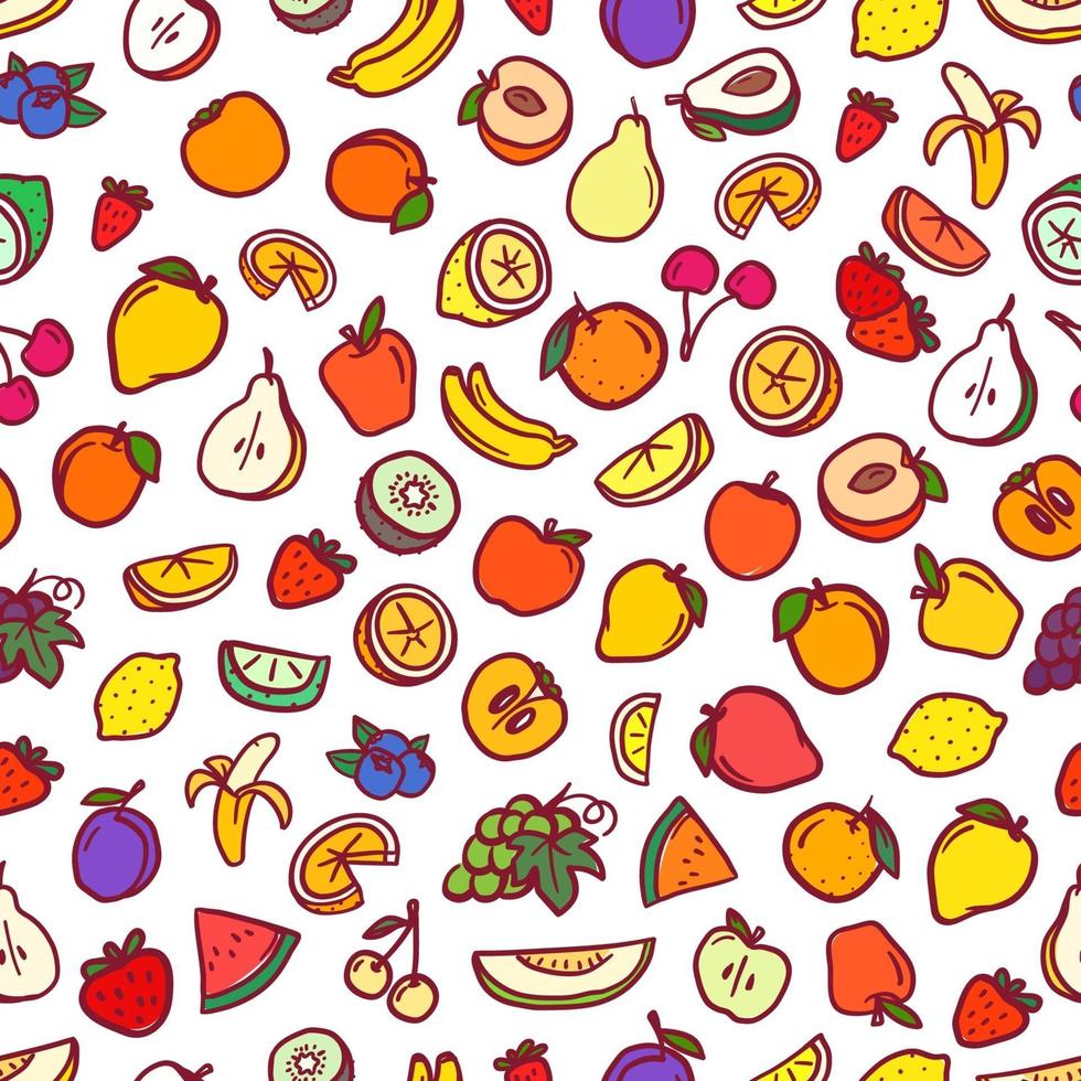 Fondo transparente de frutas crudas de diferentes colores vector