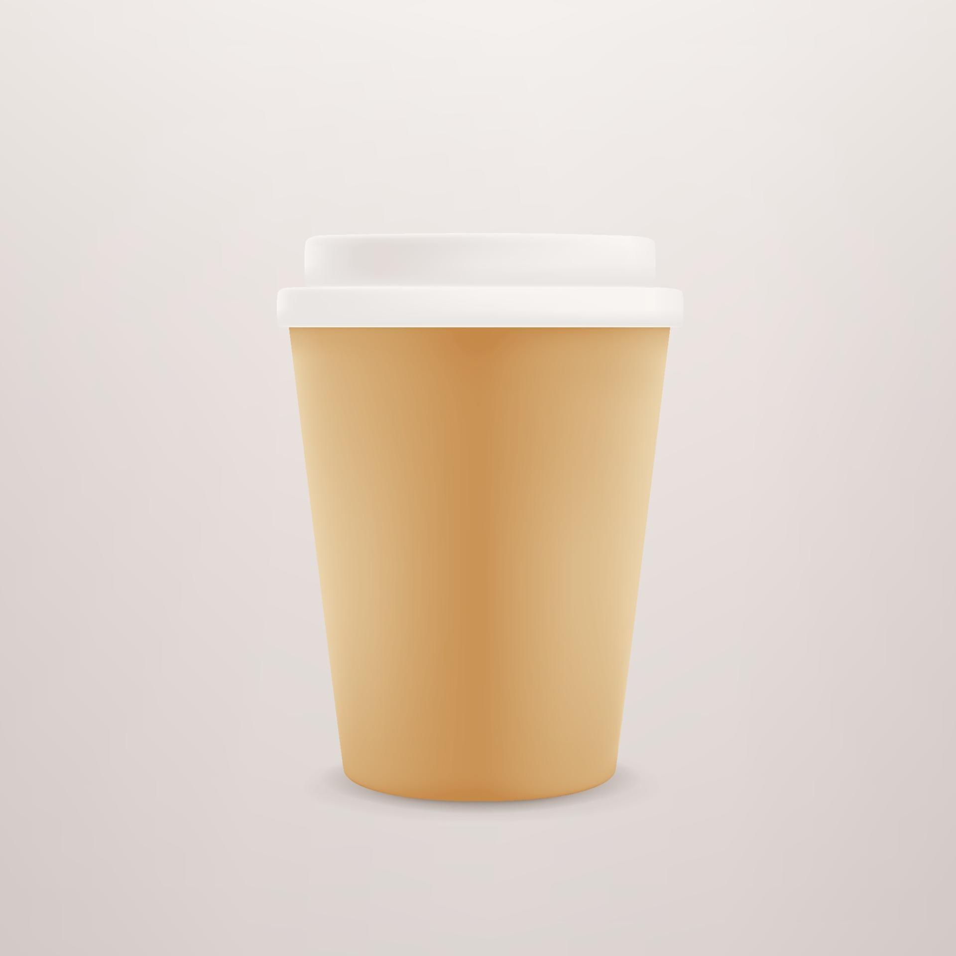 Download Paper coffee cup with plastic cap. 3d style editable vector mockup for a design 2190466 Vector ...