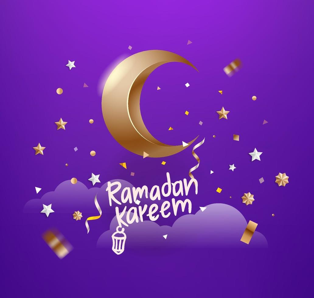 Islamic holiday greeting card. Ramadan Kareem vector