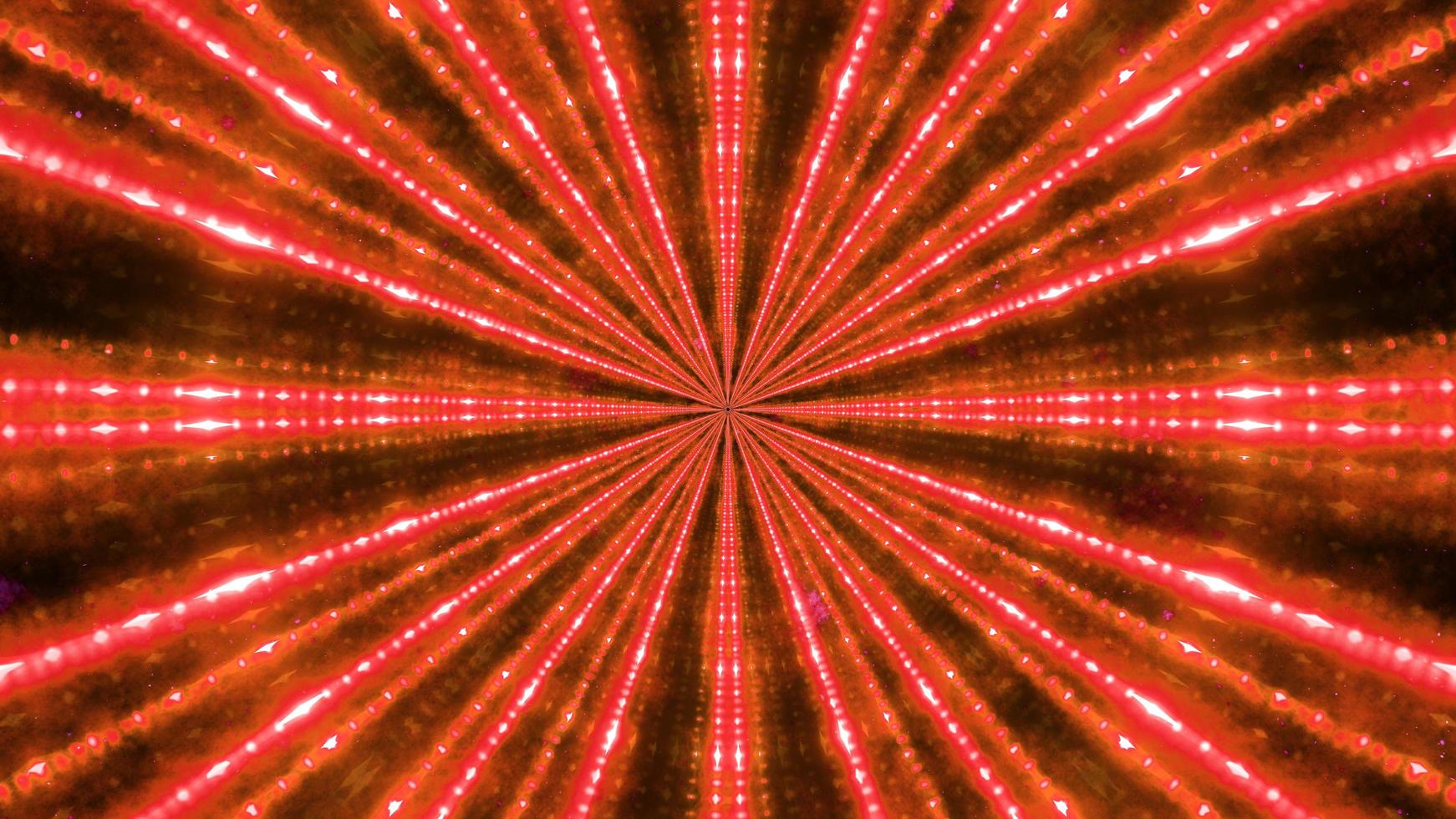 3D illustration of tunnel illuminated by red light beams photo