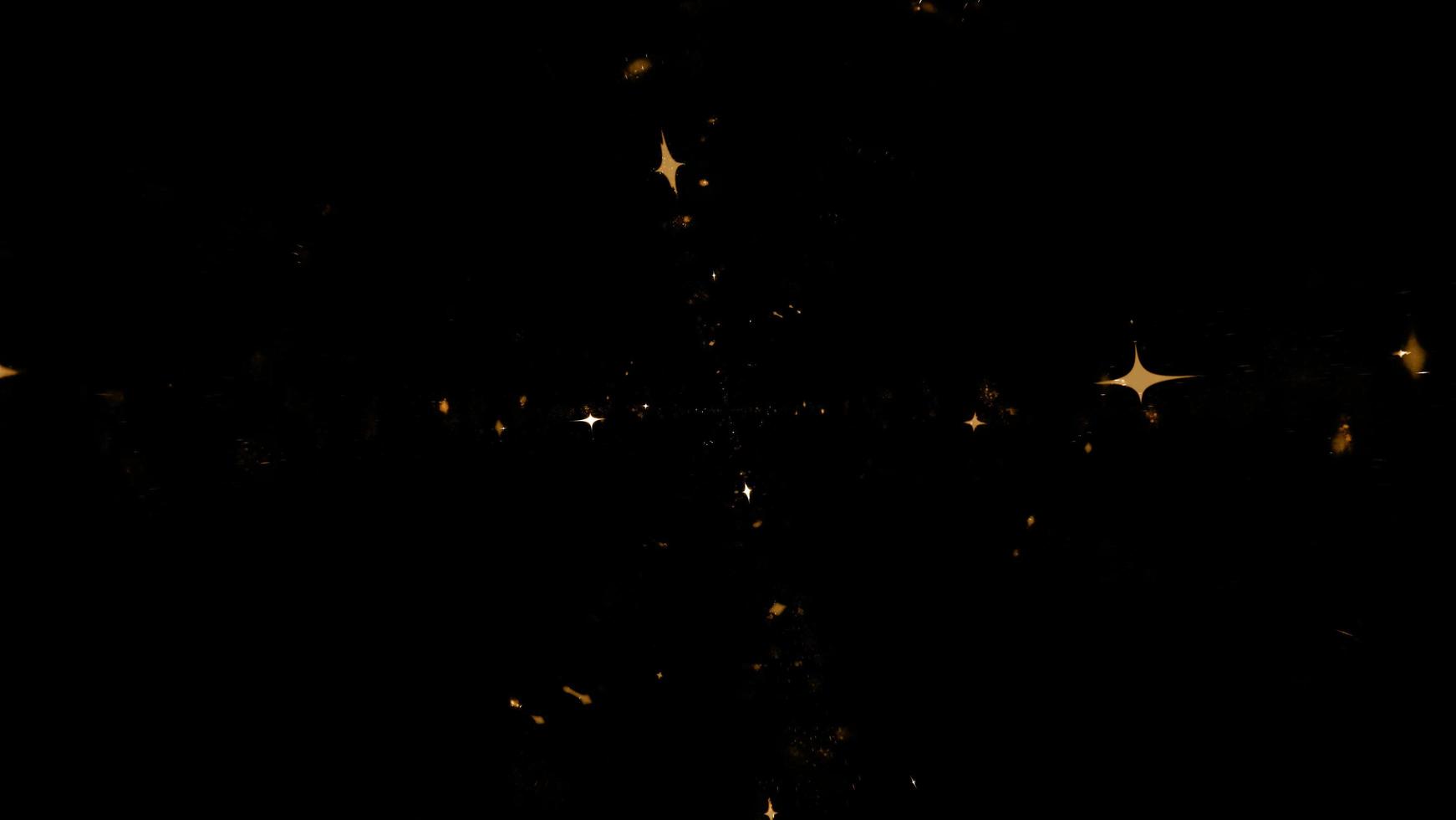 3d illustration of yellow lights glowing on black background photo
