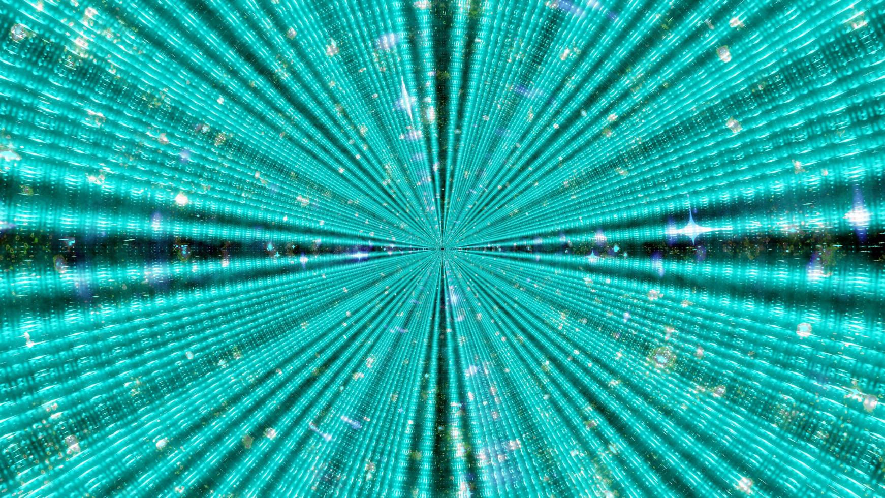 3D illustration of glowing neon rays with sparkles photo
