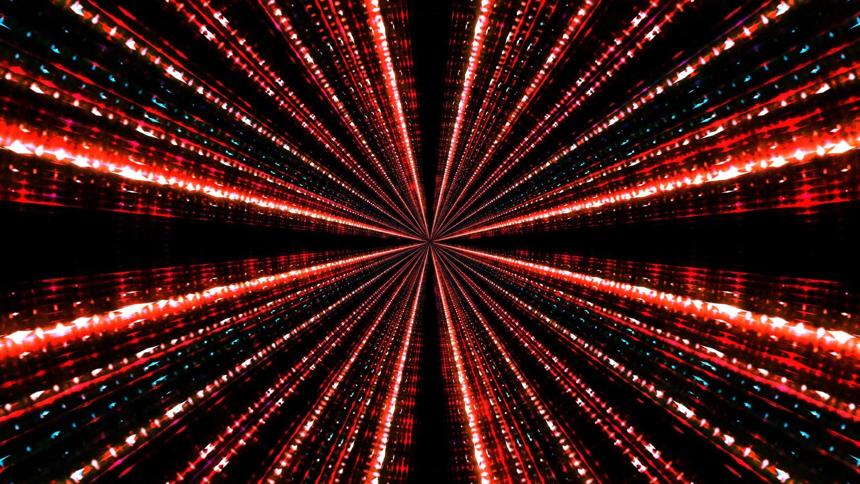 Vivid red rays 3D illustration in darkness photo