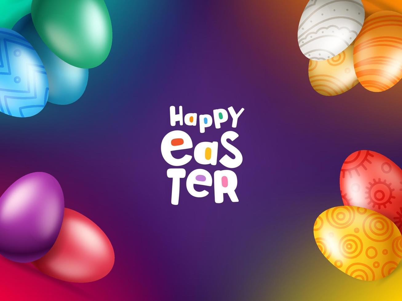 Easter holiday greeting card template vector