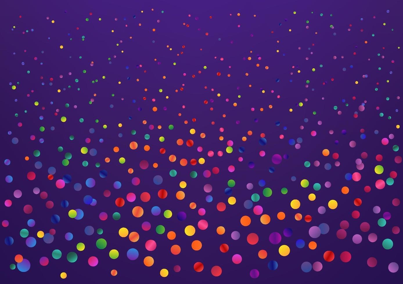 Colorful circle confetti on violet background vector