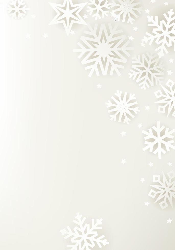 White winter holidays greeting card with snowflakes vector