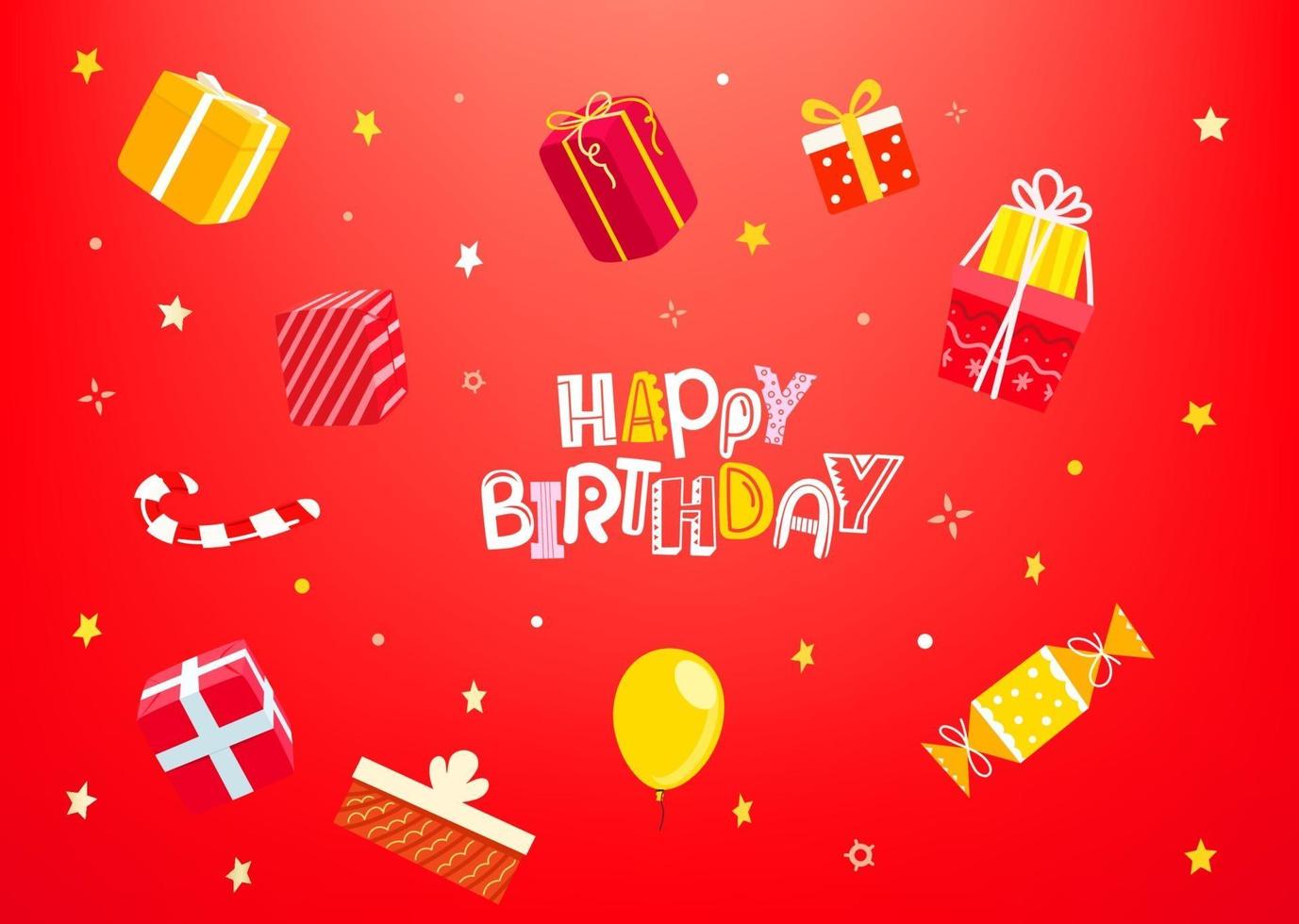 Happy birthday concept with gift boxes vector