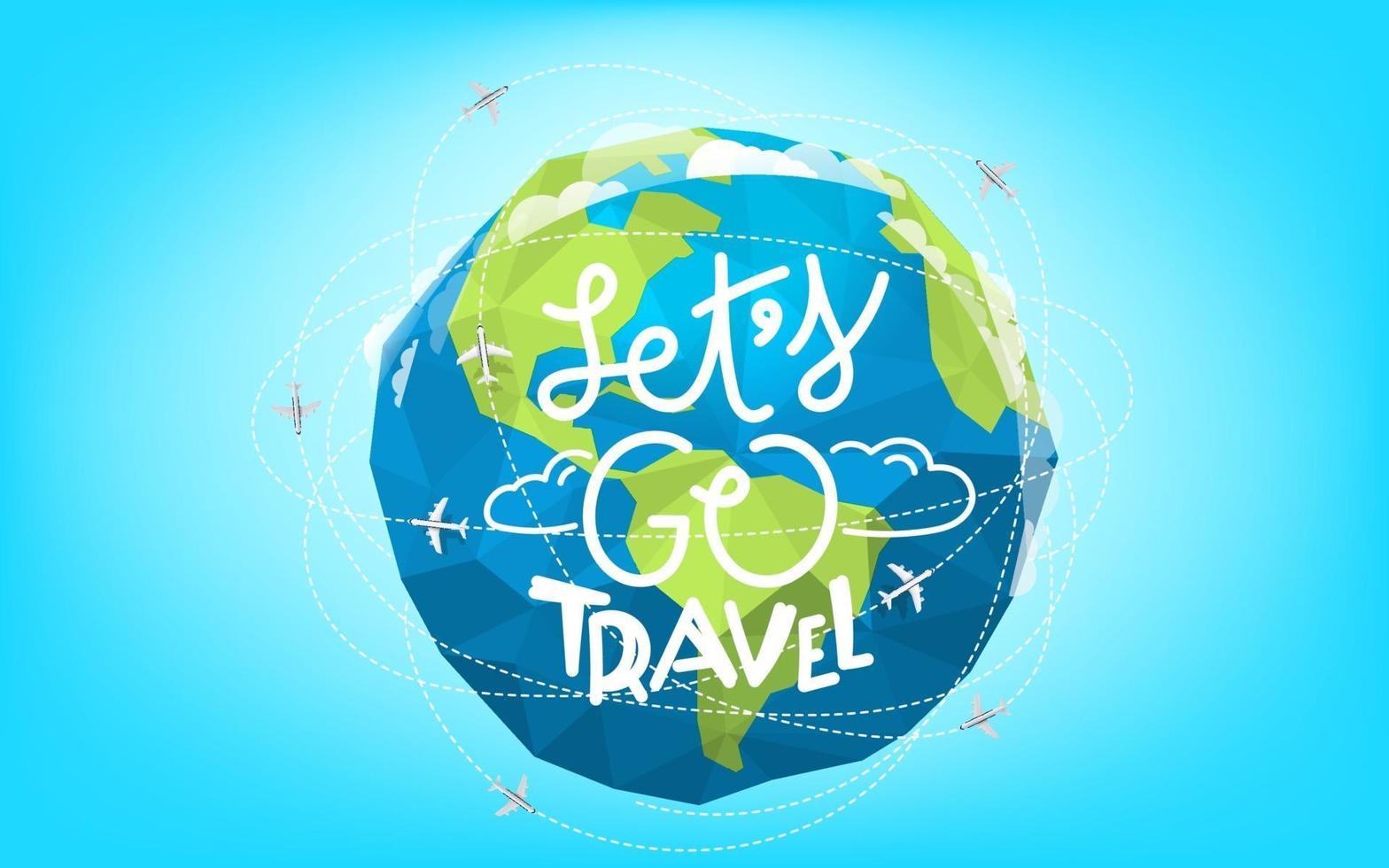 Lets go travel vector concept