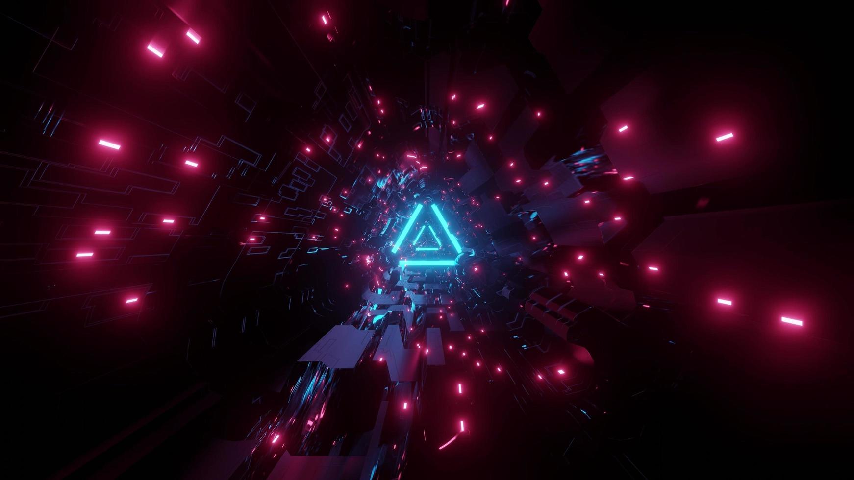 3d illustration of sci fi glowing corridor photo