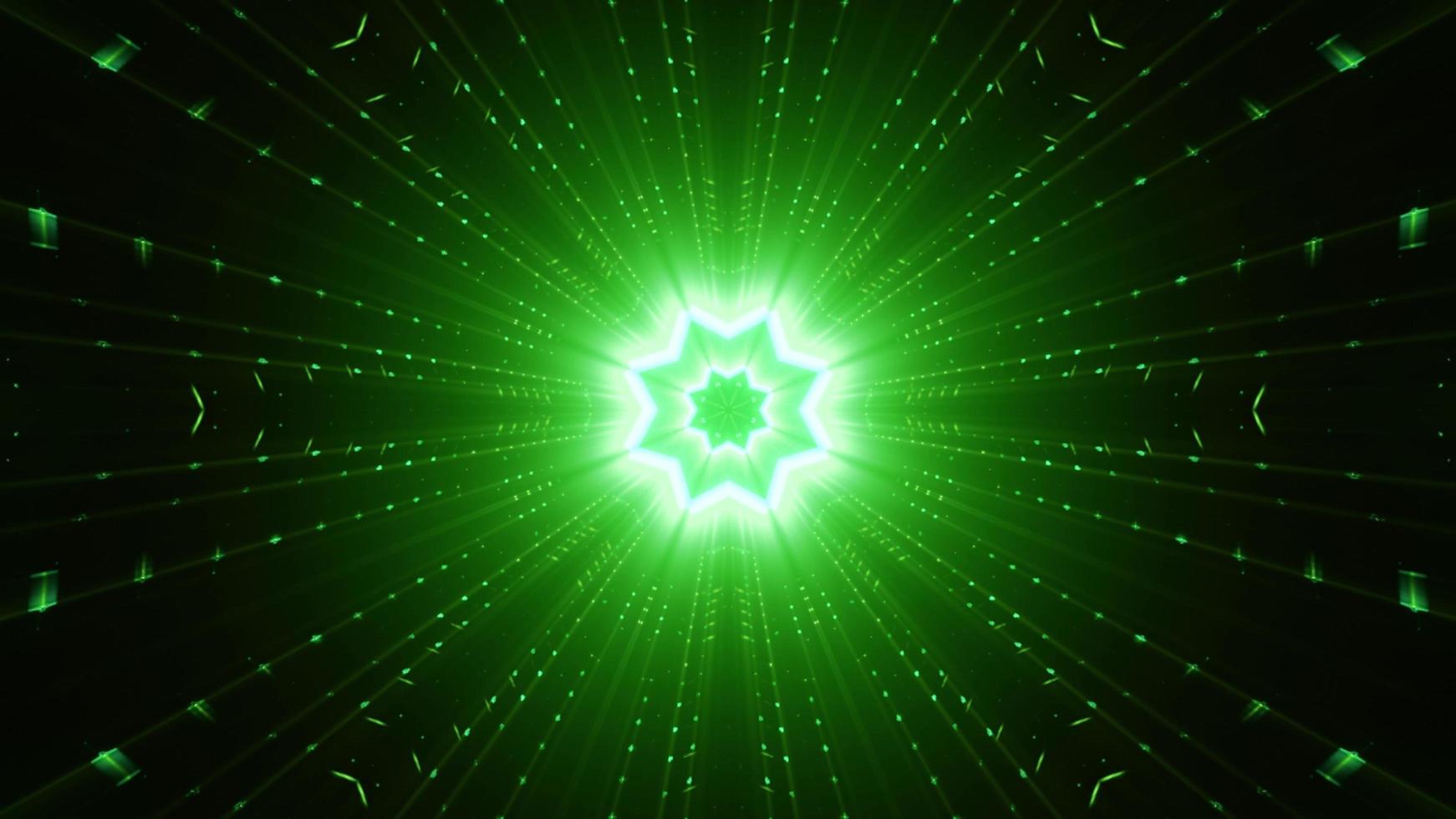 Green neon star 3D illustration photo