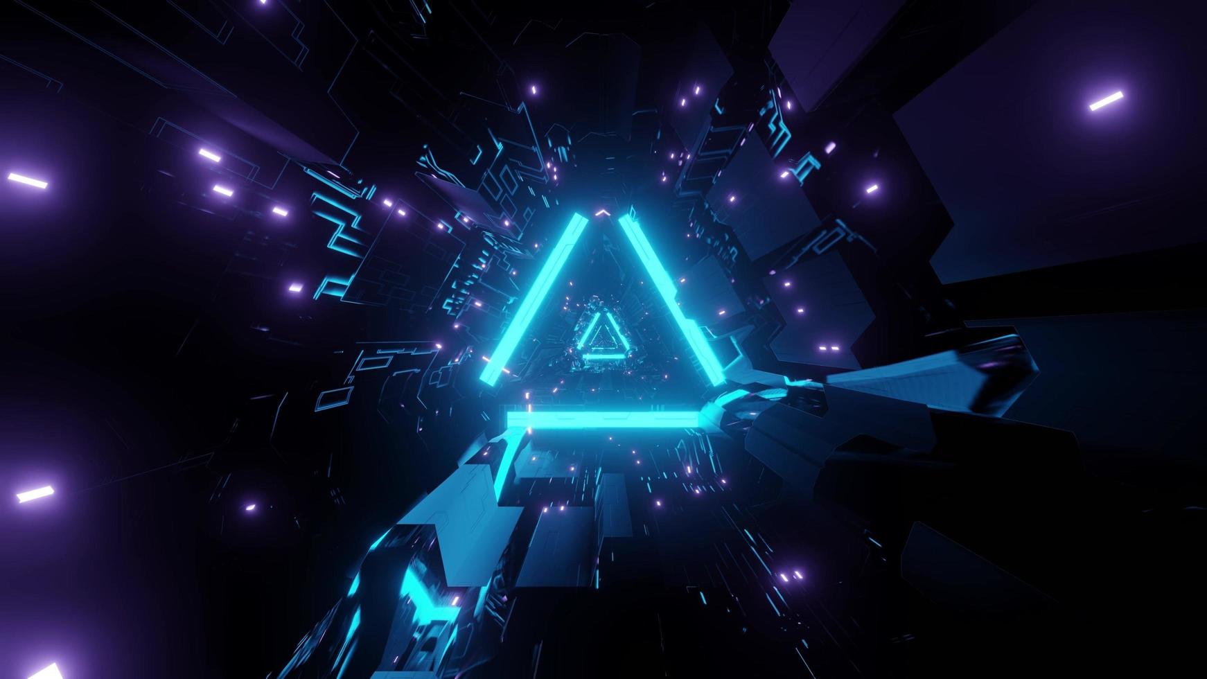 3d illustration of dark futuristic tunnel photo