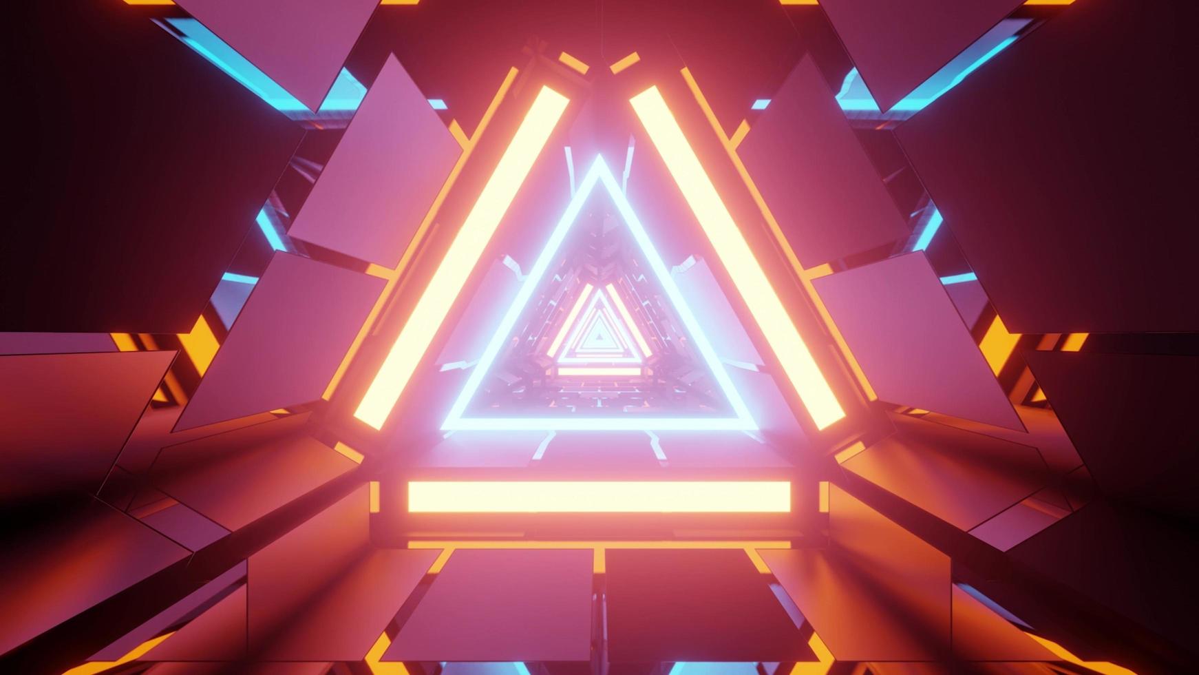 3d illustration of bright neon tunnel photo